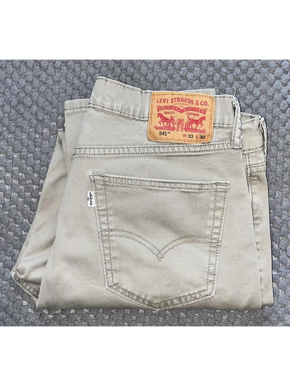 Levi's 541 Men's Jeans Size 33X30 Athletic Tape Beige Stretch Pants